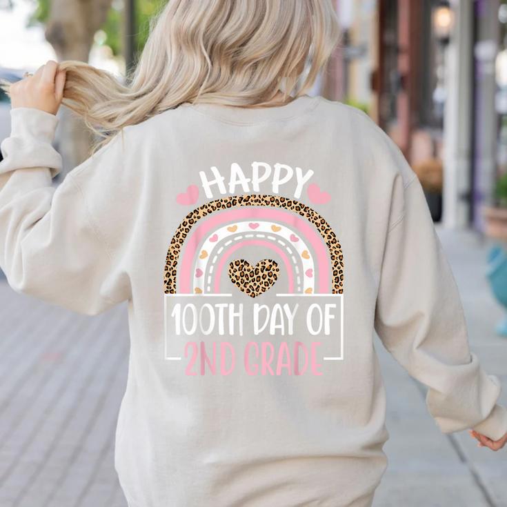 100th Day Of 2nd Grade 100 Days Of School Teacher Women's Sweatshirt Back Print