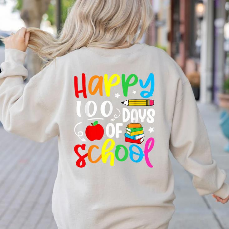 100th Day Of School Teachers Kids Girls Child Happy 100 Days Women's Sweatshirt Back Print