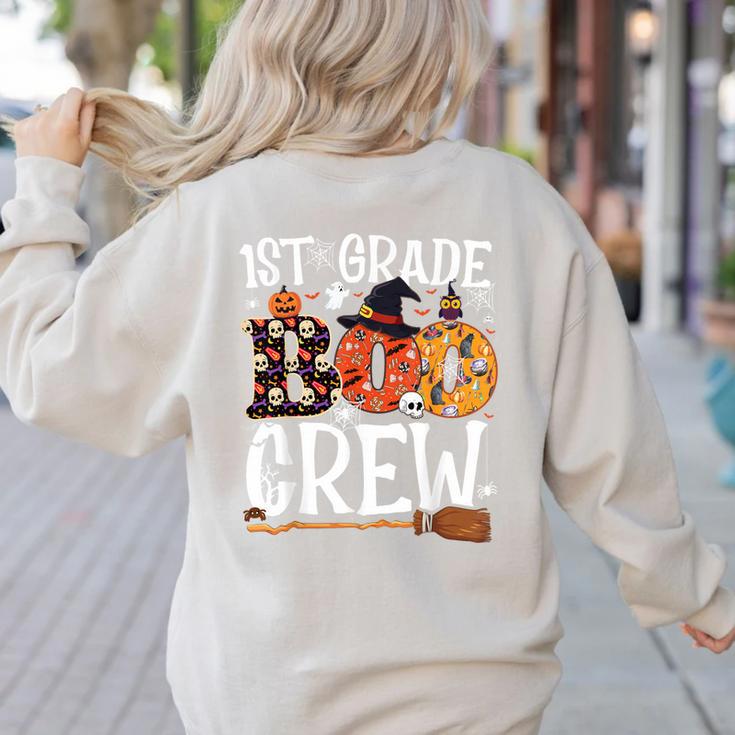 1st Grade Boo Crew Cute Ghost Halloween Teacher Kids Women's Sweatshirt Back Print