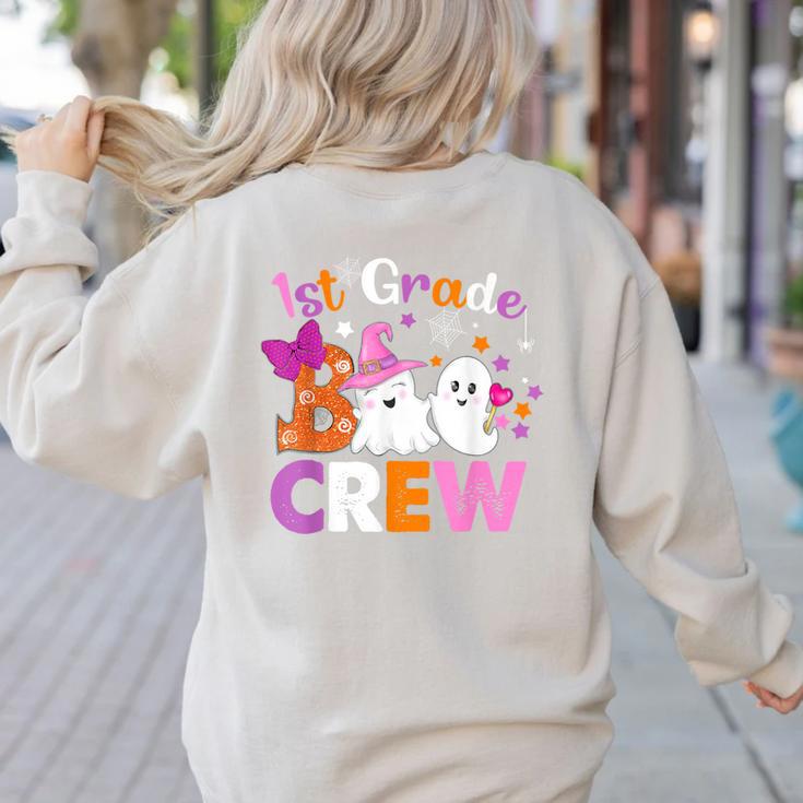 1st Grade Boo Crew First Grade Halloween Costume Teacher Kid Women's Sweatshirt Back Print