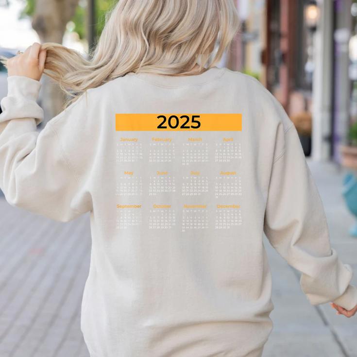2025 Calendar For Planners Teachers Offices Months Women's Sweatshirt Back Print