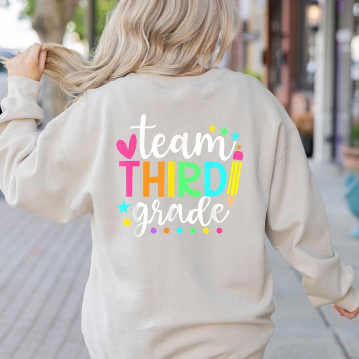 3rd Grade Team Pencil Teacher Student Back To School Girls Women's Sweatshirt Back Print
