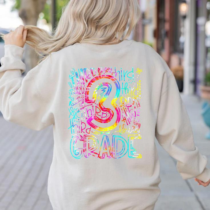 3rd Grade Typography Team Third Grade Teacher Back To School Women's Sweatshirt Back Print