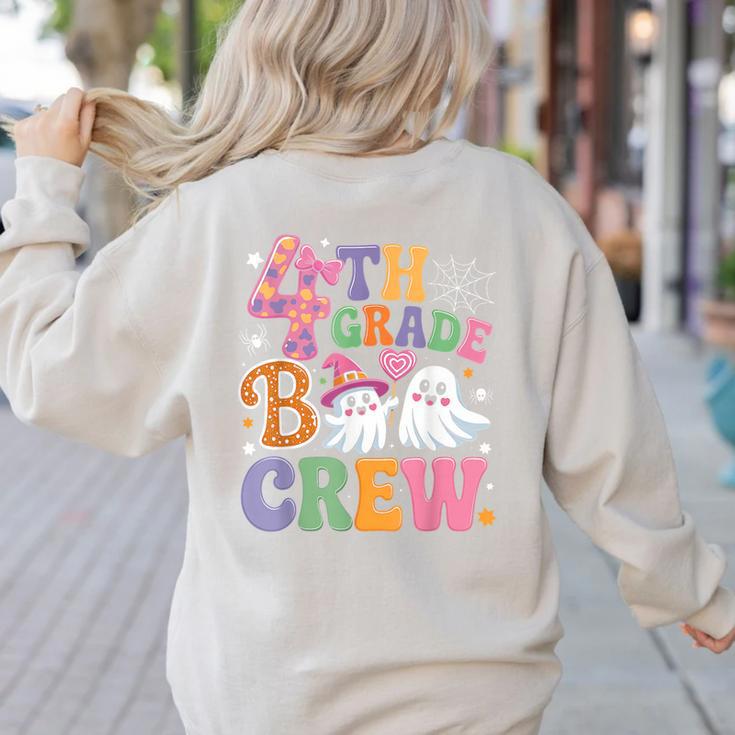 4th Grade Boo Crew Fourth Grade Teacher Kids Happy Halloween Women's Sweatshirt Back Print