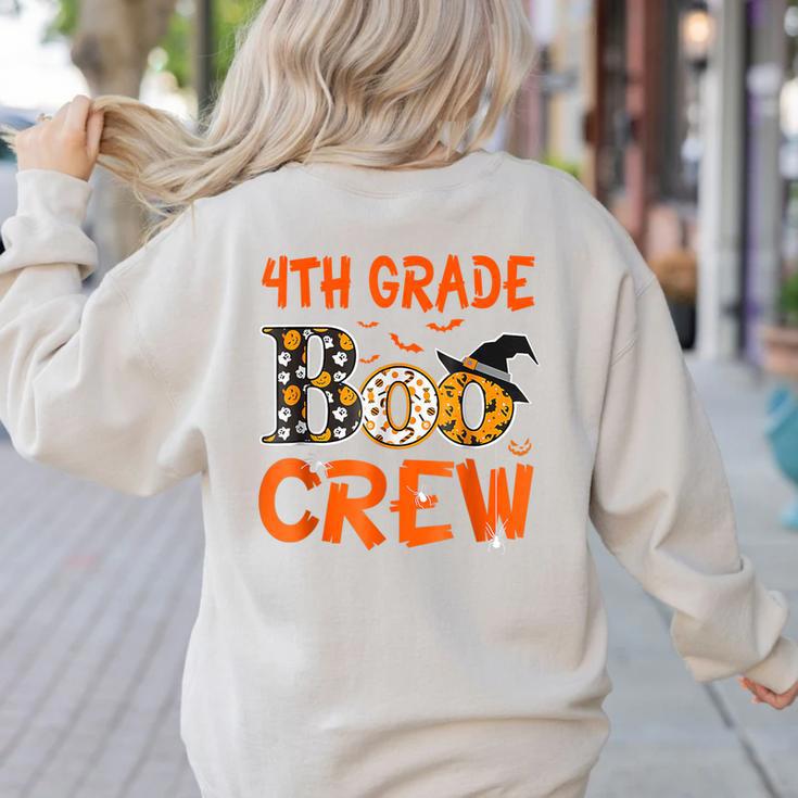 4th Grade Boo Crew Teacher Student Halloween Women's Sweatshirt Back Print