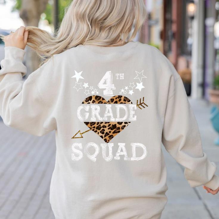 4th Grade Squad Star Team Leopard Teacher Crew Student Men Women Girls Kids Women's Sweatshirt Back Print