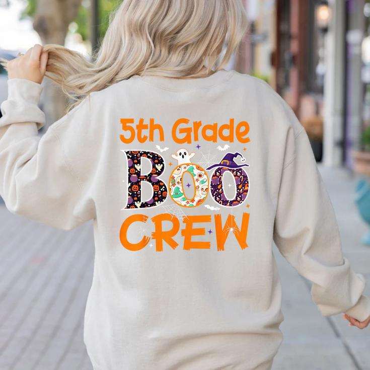5th Grade Boo Crew Teacher Fifth Grade Halloween Women's Sweatshirt Back Print