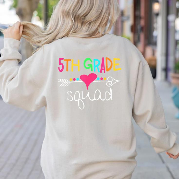 5th Grade Squad Fifth Teacher Student Team Back To School Women's Sweatshirt Back Print
