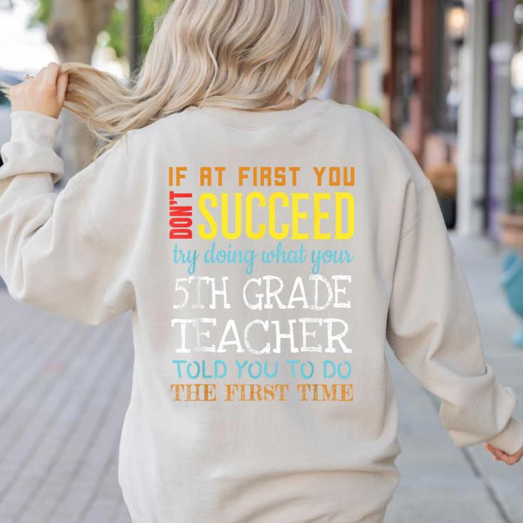 5th Grade Teacher Appreciation Women's Sweatshirt Back Print