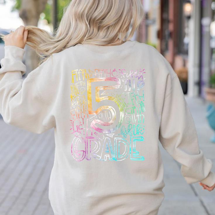 5th Grade Typography Team Fifth Grade Teacher Back To School Women's Sweatshirt Back Print