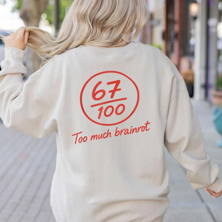 6 7 Brainrot Elementary Teacher Meme 67 Six Seven Women's Sweatshirt Back Print