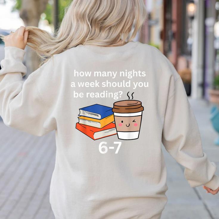 67 Meme English Teacher Reading Book Lover Humor Women's Sweatshirt Back Print