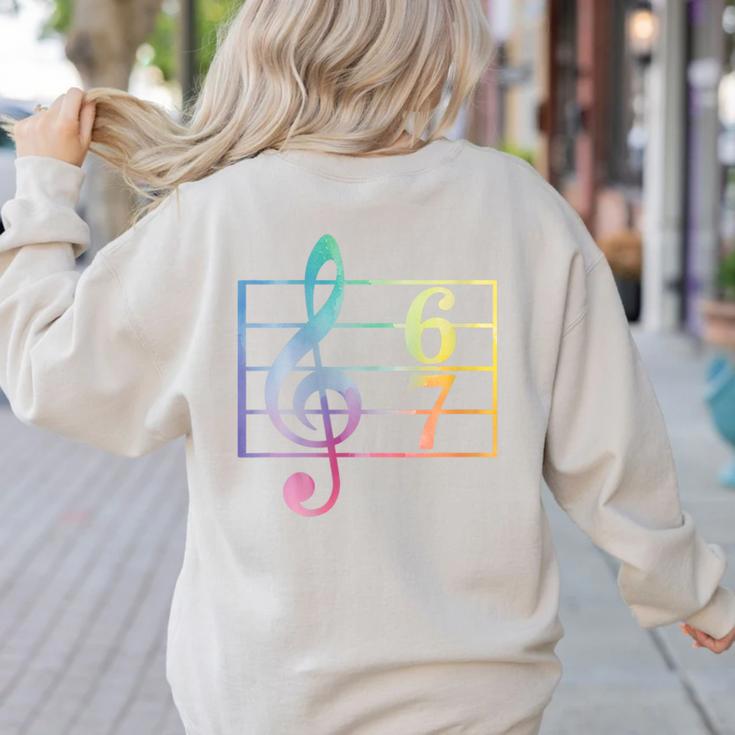 67 Music Meme Slang Six Seven Music Teacher Musician Women's Sweatshirt Back Print