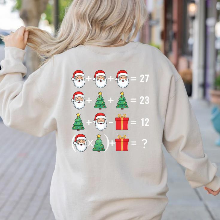 67 Santa Tree Math Teacher Christmas Xmas Humor Women's Sweatshirt Back Print