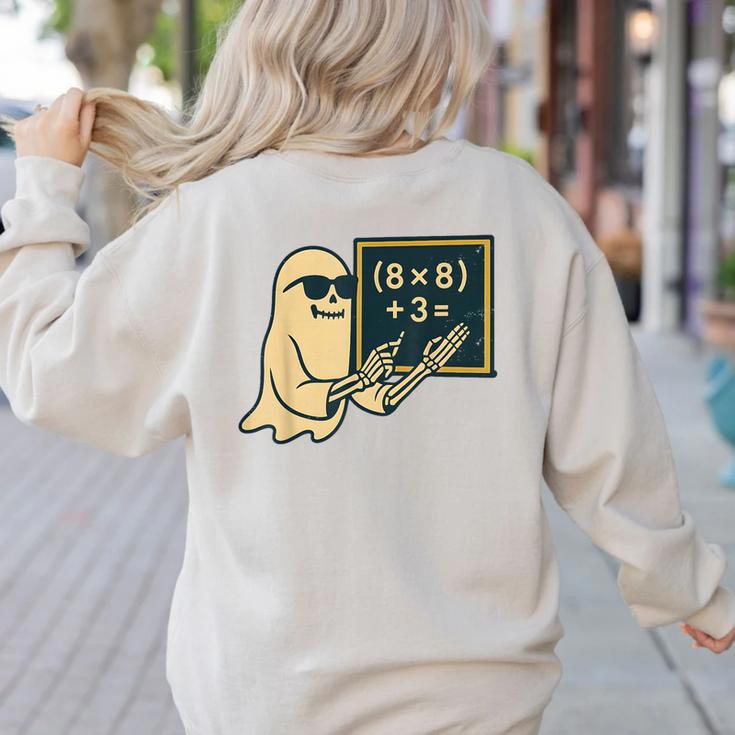 67 Teacher Halloween Skeleton Ghost Six Seven Meme Math Women's Sweatshirt Back Print