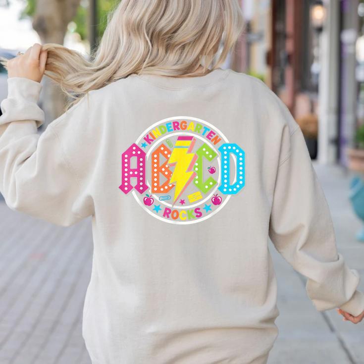 ABCD Kindergarten Rocks Back To School Teachers Students Women's Sweatshirt Back Print