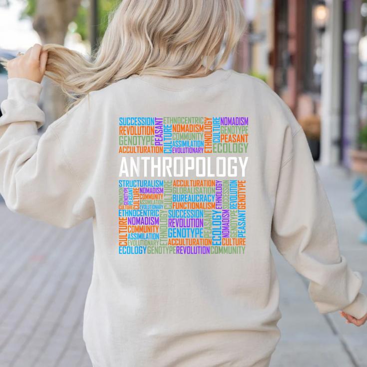 Anthropology Words Anthropologist Teacher Women's Sweatshirt Back Print