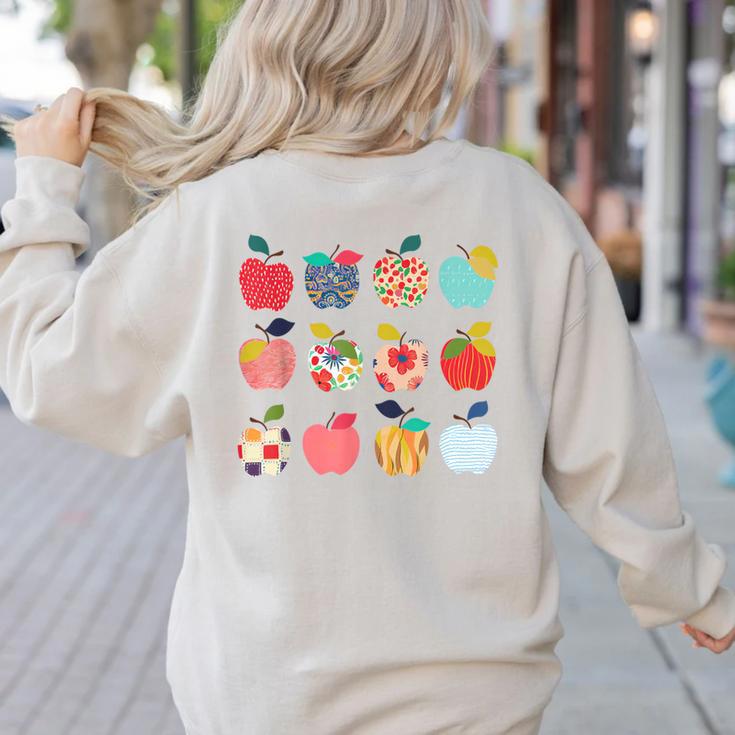 Art Apples Back To School For Teacher Student Women's Sweatshirt Back Print