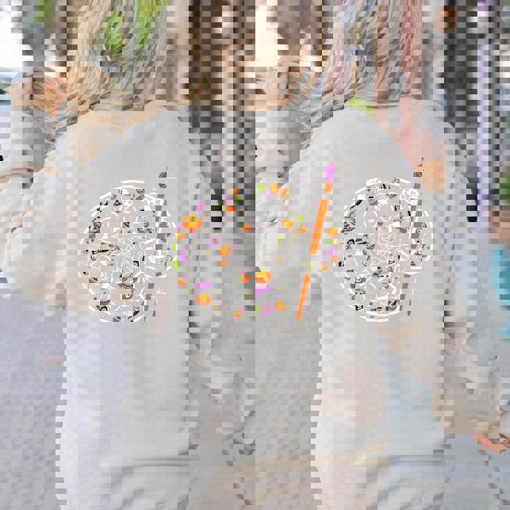 Art Teacher Pumpkin Scary Halloween Costume Men Women Women&#x27;s Sweatshirt Back Print