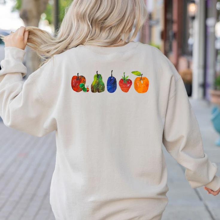 Back To School Cute Hungry Lover Fruits Teacher Women's Sweatshirt Back Print