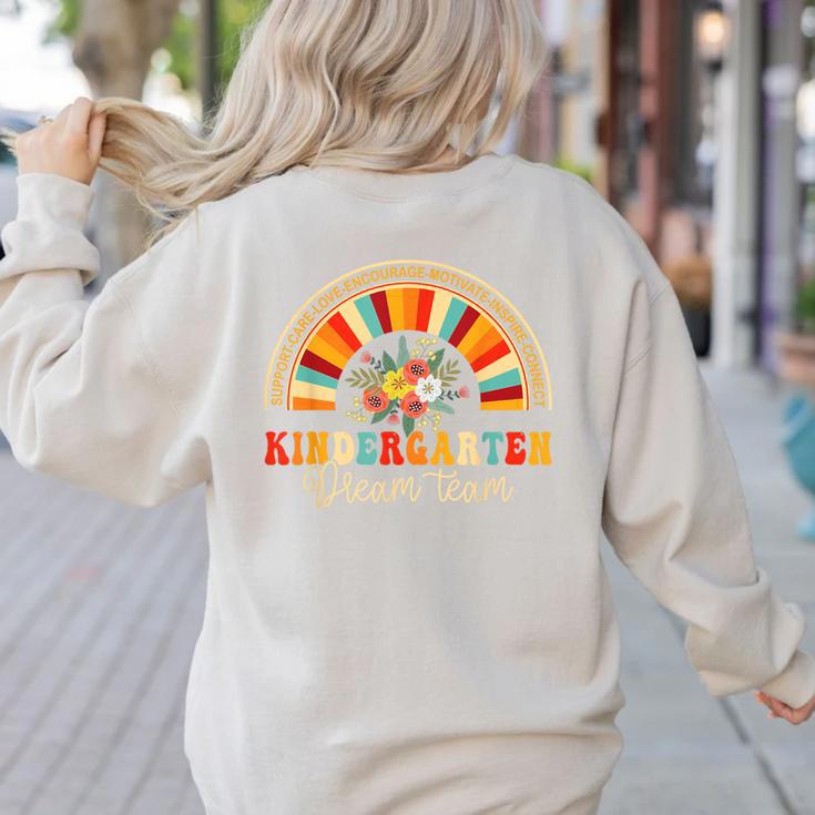 Back To School Kindergarten Dream Team Teacher Love Floral Women's Sweatshirt Back Print