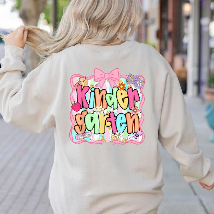 Back To School Kindergarten Preppy Teacher Girl Women's Sweatshirt Back Print