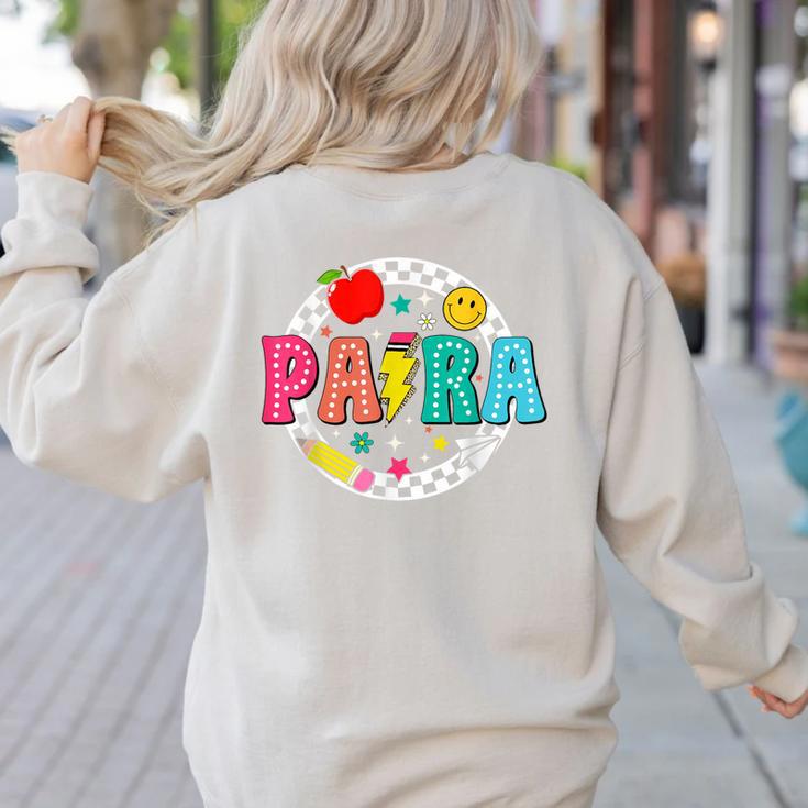 Back To School Para For Men Women Teacher Women's Sweatshirt Back Print
