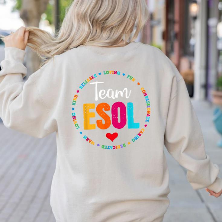 Back To School Teachers Crew Students Team ESOL Teacher Women's Sweatshirt Back Print
