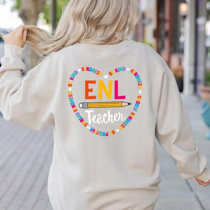 Back To School Tee ENL Teacher English New Language Squad Women's Sweatshirt Back Print