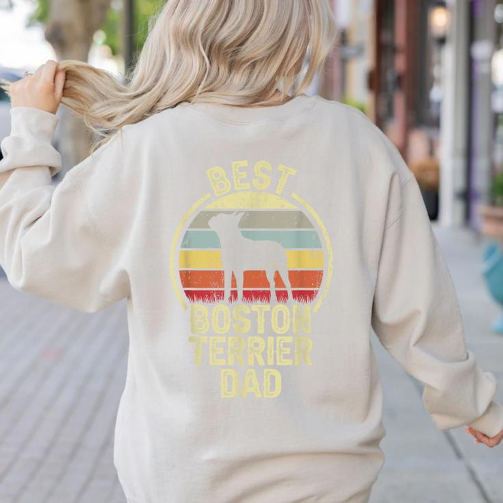 Best Dog Father Dad Vintage Boston Terrier For Men Women Women's Sweatshirt Back Print