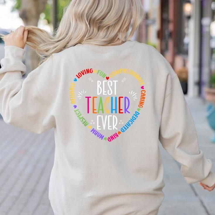 Best Teacher Ever Teacher Motivational Appreciation Women's Sweatshirt Back Print