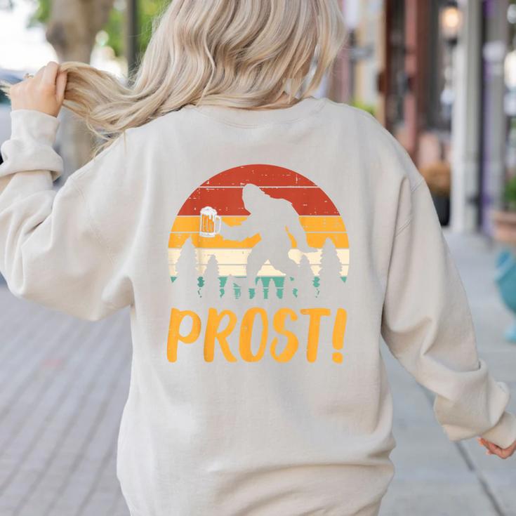 Bigfoot Sasquatch Prost Retro Bavarian Oktoberfest Men Women Women's Sweatshirt Back Print