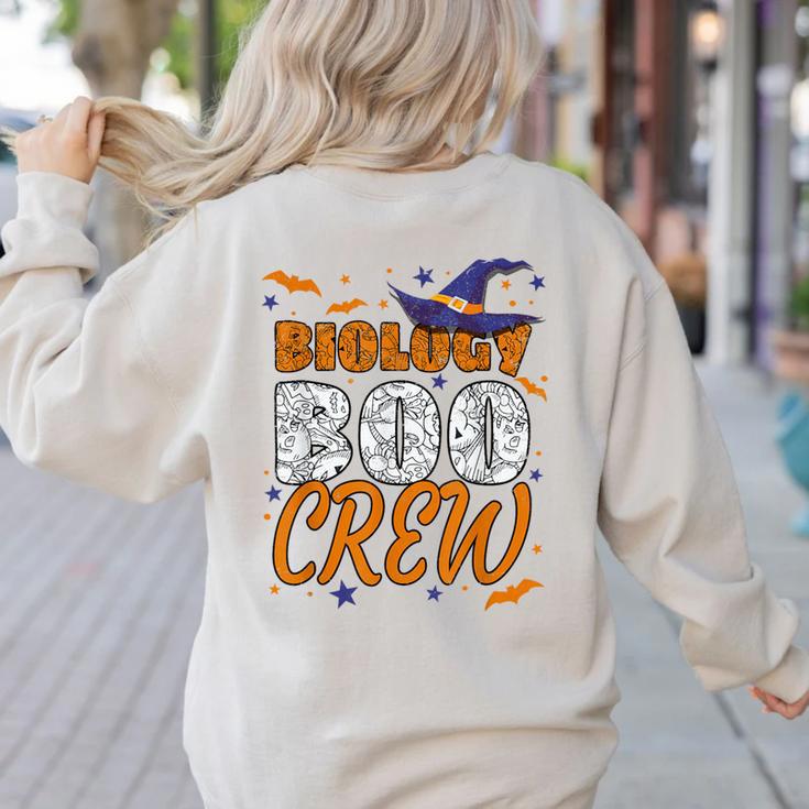 Biology Boo Crew Halloween Biology Teacher Matching For Men Women Kids Women's Sweatshirt Back Print