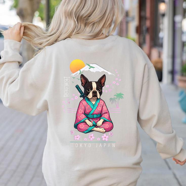Boston Terrier Boston Bull Terrier Women's Sweatshirt Back Print