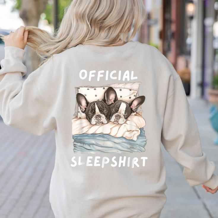 Boston Terrier Dog Official Sleepshirt Pajamas Nightgown Men Women Girls Kids Women's Sweatshirt Back Print