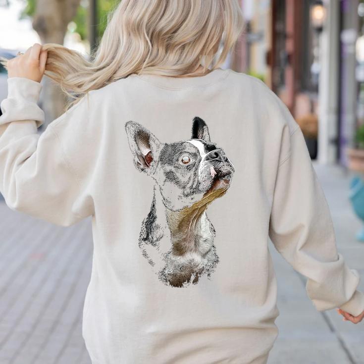 Boston Terrier Dog Graphic Pet Art Boston Terrier For Men Women Kids Women's Sweatshirt Back Print