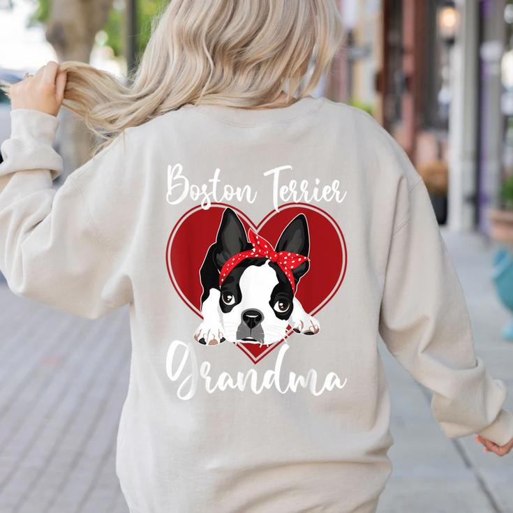 Boston Terrier Grandma Dog Owner Boston Terrier For Men Women Women's Sweatshirt Back Print