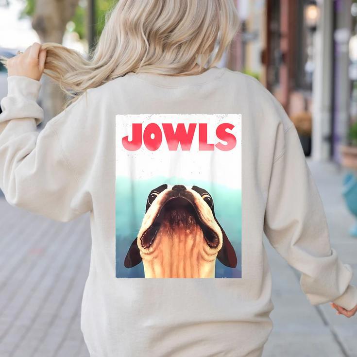 Boston Terriers Jowls Dog Mom Dog Dad Women's Sweatshirt Back Print