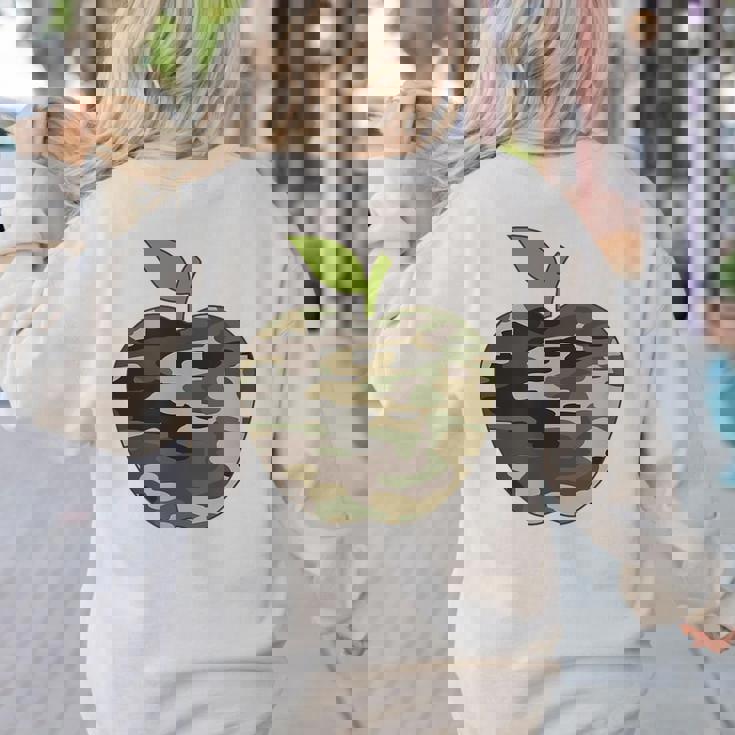 Camo Apple Camouflage Clothing School Student Camo Teacher Men Women Kids Women&#x27;s Sweatshirt Back Print
