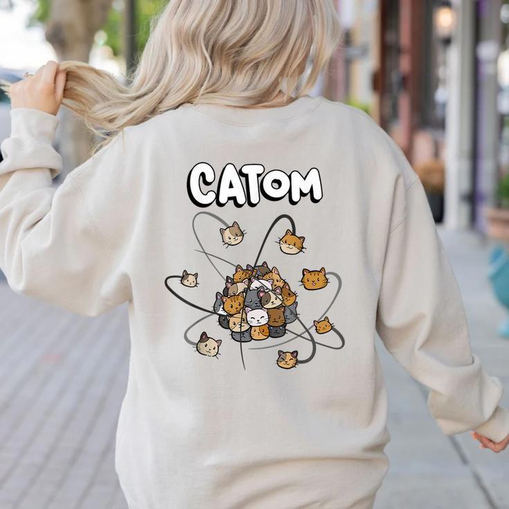 Catom Science Teacher Chemistry Lover Physics School Cat Women's Sweatshirt Back Print