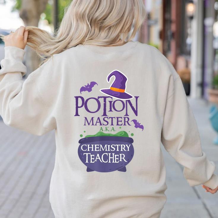 Chemistry Teacher Halloween Shirt School POTION MASTER Women's Sweatshirt Back Print