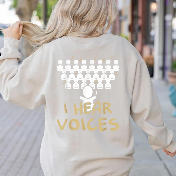 Choir Teacher Shirt I Hear Voices Chorister Tee Women's Sweatshirt Back Print