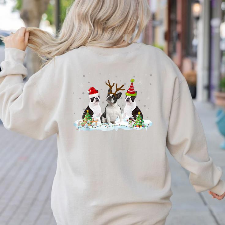 Christmas Boston Terrier Santa Dog Lover Women's Sweatshirt Back Print