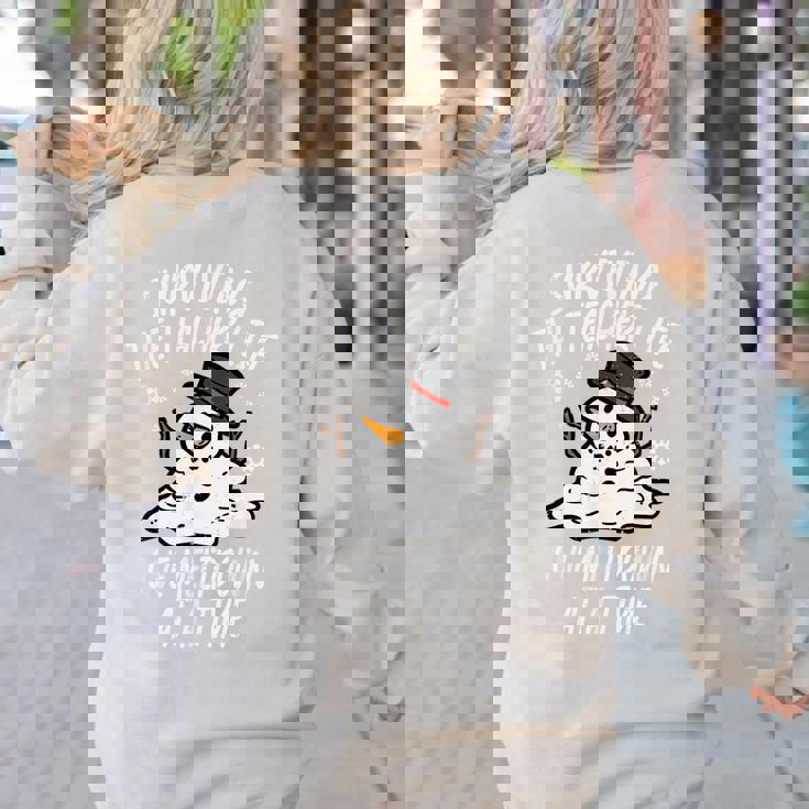 Christmas Surviving Teacher Life Meltdown Xmas Women Men Women&#x27;s Sweatshirt Back Print