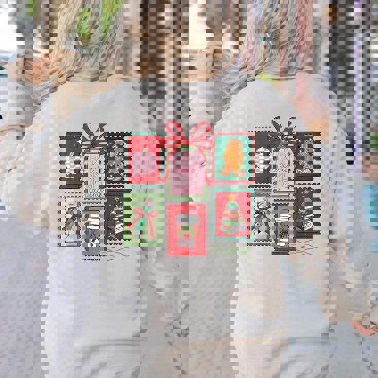 Christmas Teacher Stamps Women&#x27;s Sweatshirt Back Print