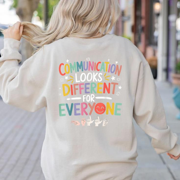 Communication ASL Teacher Deaf People ASL Interpreter Women's Sweatshirt Back Print