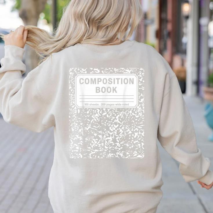 Composition Book Notebook Teachers Matching Group Halloween Women's Sweatshirt Back Print
