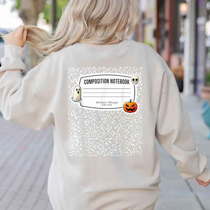 Composition Notebook Costume Adult Halloween For Teachers Women's Sweatshirt Back Print