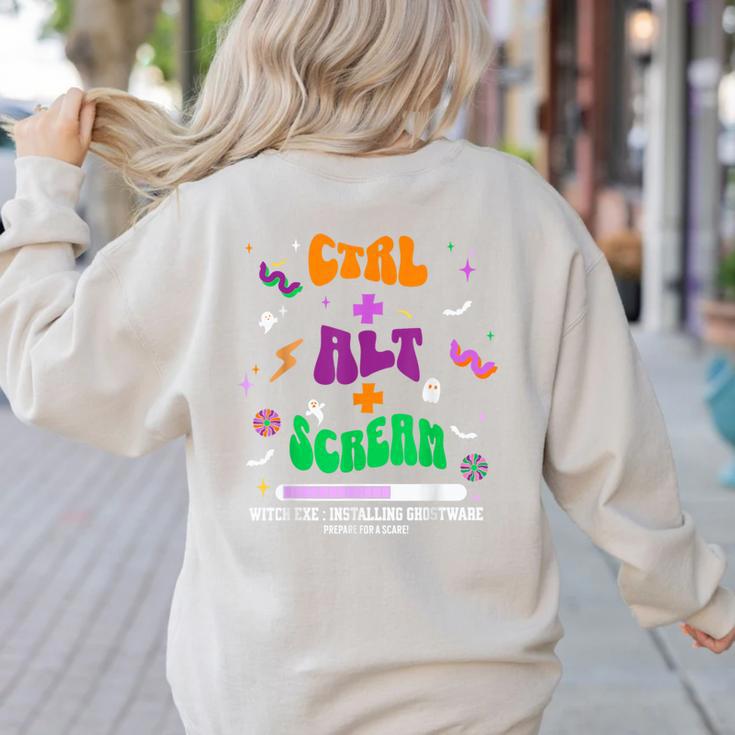 Computer Teacher Spooky Halloween Technology STEM Engineer Women's Sweatshirt Back Print