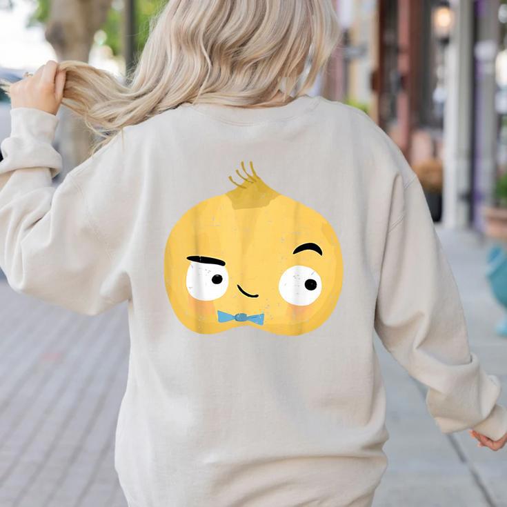 The Cool Bean Good Egg Teacher Halloween Costume Food Group Women's Sweatshirt Back Print